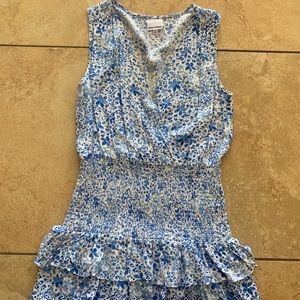 Blue floral mini dress